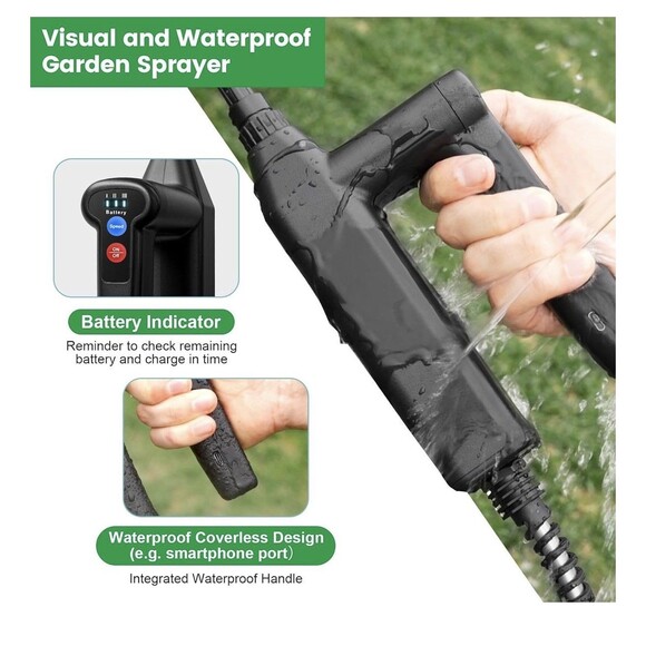 VAXMAY 2 Gallon Battery Powered Electric Sprayer with Adjustable Speed & Nozzles - Picture 6 of 16